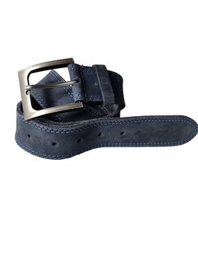 HIDE AND DRINK Blue leather suede belt